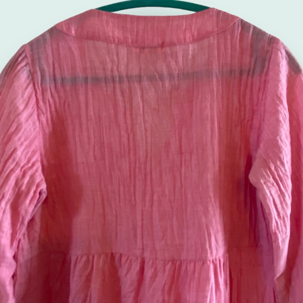 Sundance Pink Sunwashed Embroidered High Low V-Neck Tunic SZ M - Picture 4 of 12